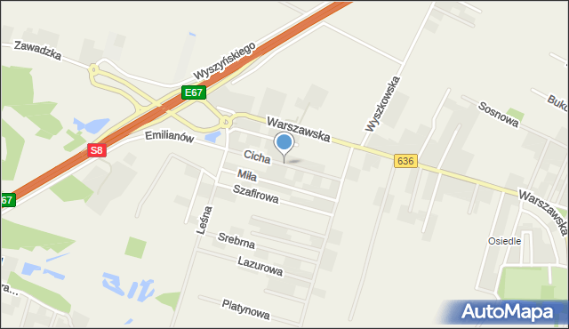 Wola Rasztowska, Cicha, mapa Wola Rasztowska