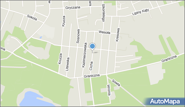 Wołomin, Cicha, mapa Wołomin