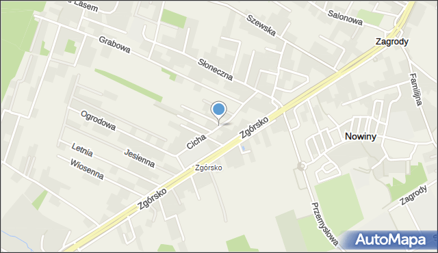 Zagrody gmina Nowiny, Cicha, mapa Zagrody gmina Nowiny