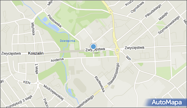 Koszalin, Clausiusa Rudolfa, mapa Koszalina