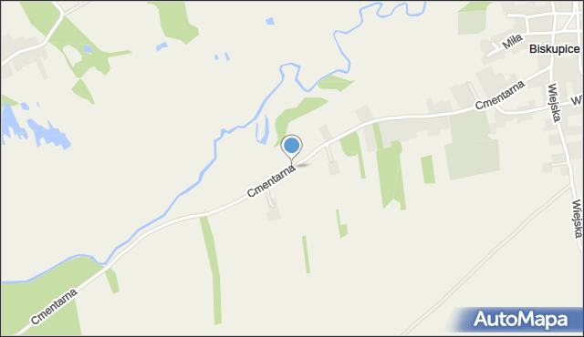 Biskupice gmina Trawniki, Cmentarna, mapa Biskupice gmina Trawniki