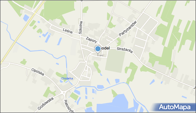 Chodel, Cmentarna, mapa Chodel