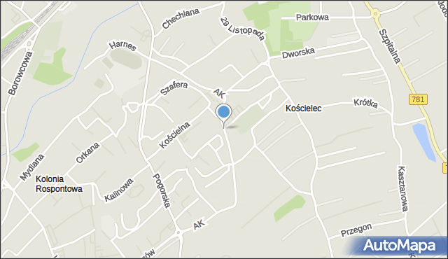 Chrzanów, Cmentarna, mapa Chrzanów