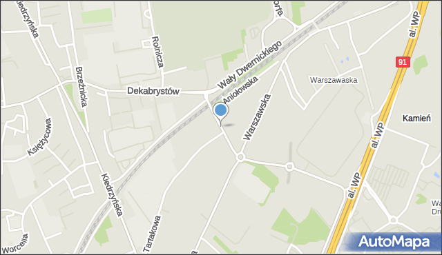 Częstochowa, Cmentarna, mapa Częstochowy