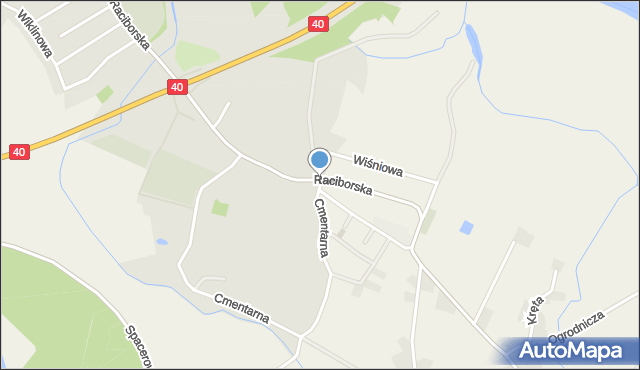 Kobylice gmina Cisek, Cmentarna, mapa Kobylice gmina Cisek