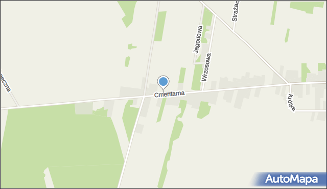 Krasice gmina Mstów, Cmentarna, mapa Krasice gmina Mstów