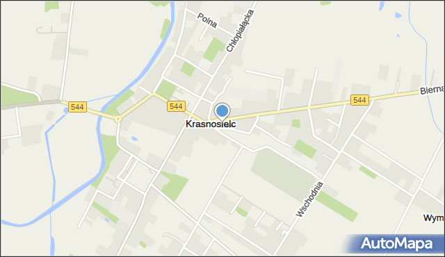 Krasnosielc, Cmentarna, mapa Krasnosielc