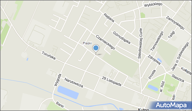 Kutno, Cmentarna, mapa Kutno