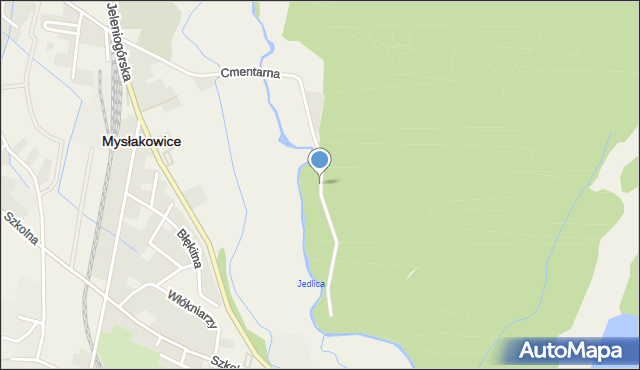 Mysłakowice, Cmentarna, mapa Mysłakowice