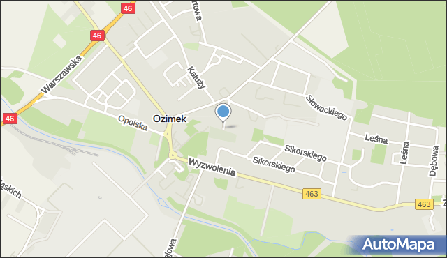 Ozimek, Cmentarna, mapa Ozimek