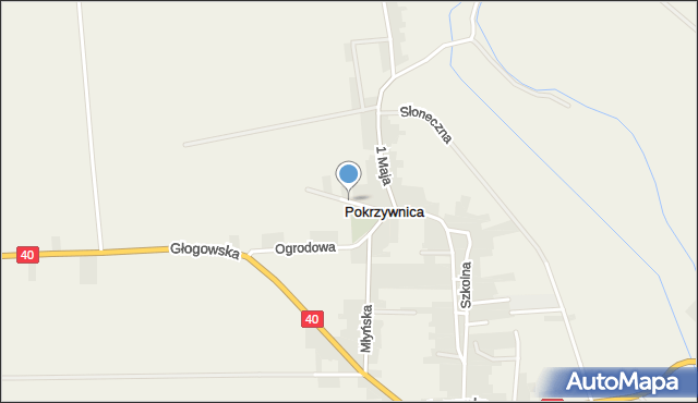 Pokrzywnica gmina Reńska Wieś, Cmentarna, mapa Pokrzywnica gmina Reńska Wieś