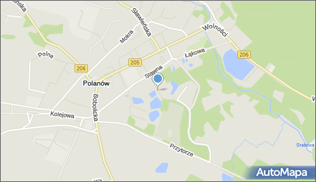 Polanów powiat koszaliński, Cmentarna, mapa Polanów powiat koszaliński