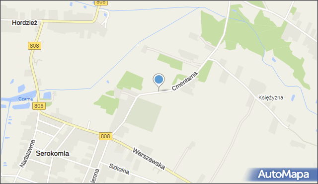 Serokomla, Cmentarna, mapa Serokomla