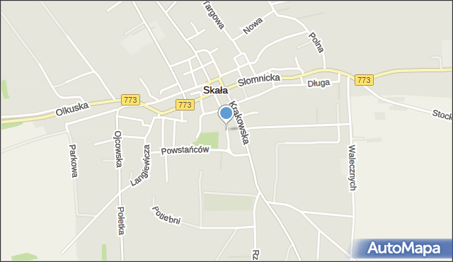 Skała powiat krakowski, Cmentarna, mapa Skała powiat krakowski