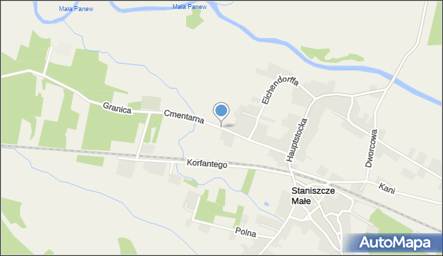 Staniszcze Małe, Cmentarna, mapa Staniszcze Małe