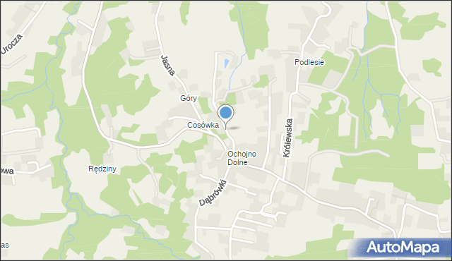 Ochojno, Cosówka, mapa Ochojno