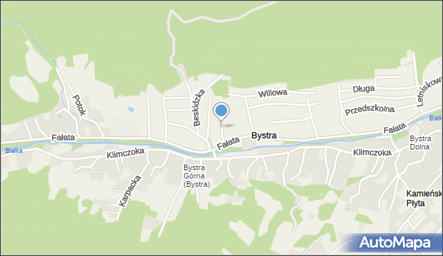 Bystra gmina Wilkowice, Cymsa, kpt., mapa Bystra gmina Wilkowice
