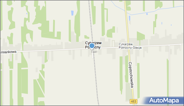 Cykarzew Północny, Cykarzew Północny, mapa Cykarzew Północny
