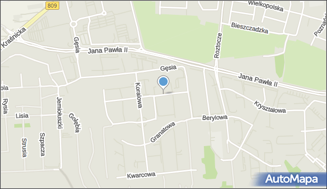 Lublin, Cyrkoniowa, mapa Lublina