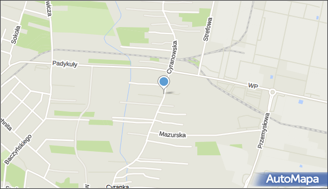 Mielec, Cyranowska, mapa Mielca