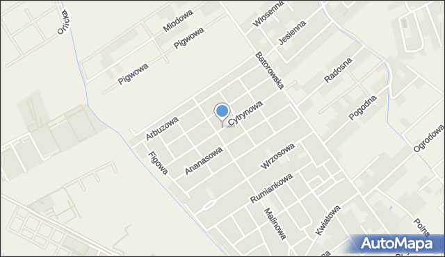 Skórzewo gmina Dopiewo, Cytrynowa, mapa Skórzewo gmina Dopiewo