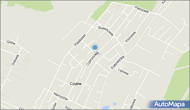 Tychy, Cyprysowa, mapa Tychów