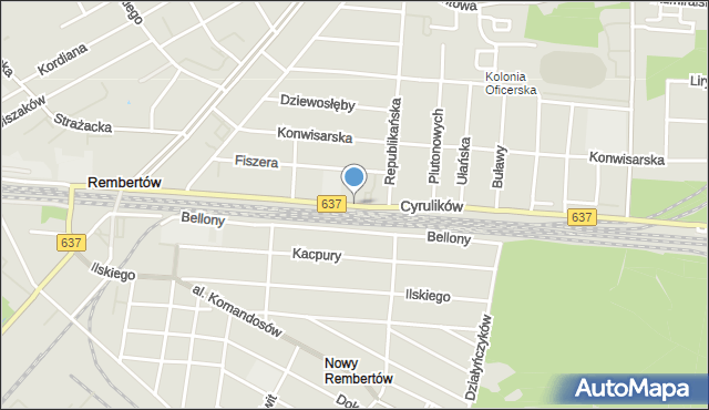 Warszawa, Cyrulików, mapa Warszawy