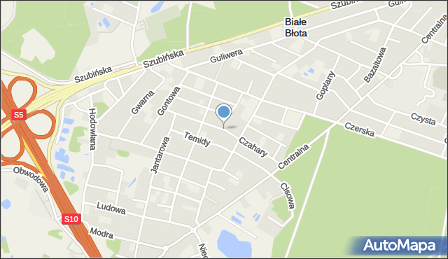 Białe Błota powiat bydgoski, Czahary, mapa Białe Błota powiat bydgoski