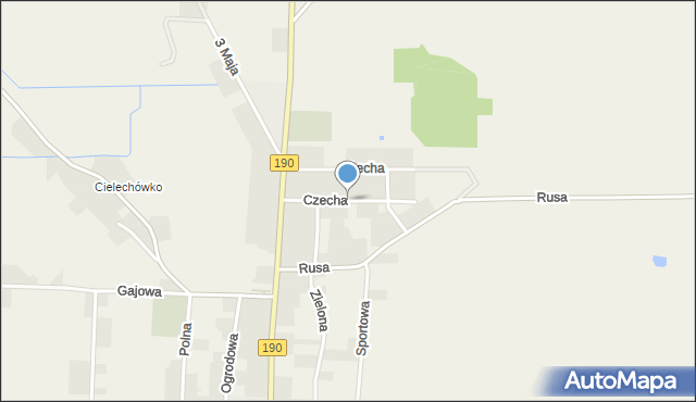 Białośliwie, Czecha, mapa Białośliwie