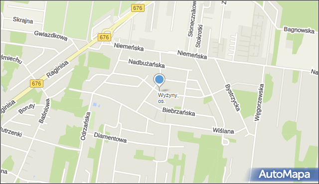 Białystok, Czarnej Hańczy, mapa Białegostoku