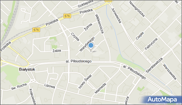 Białystok, Częstochowska, mapa Białegostoku