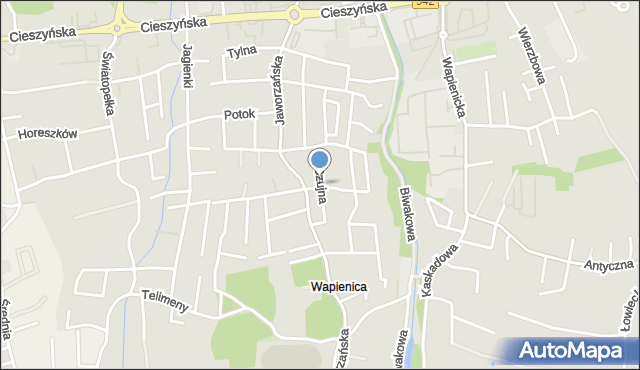Bielsko-Biała, Czujna, mapa Bielsko-Białej