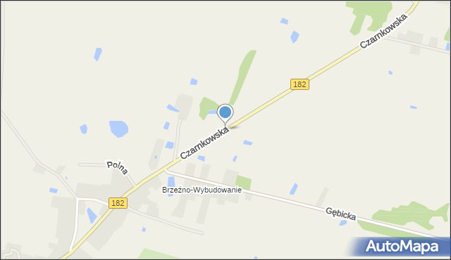 Brzeźno gmina Czarnków, Czarnkowska, mapa Brzeźno gmina Czarnków
