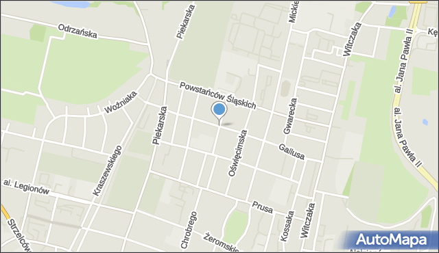 Bytom, Czarnieckiego Stefana, hetm., mapa Bytomia