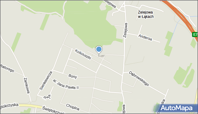 Chęciny powiat kielecki, Czarnieckiego Stefana, hetm., mapa Chęciny powiat kielecki