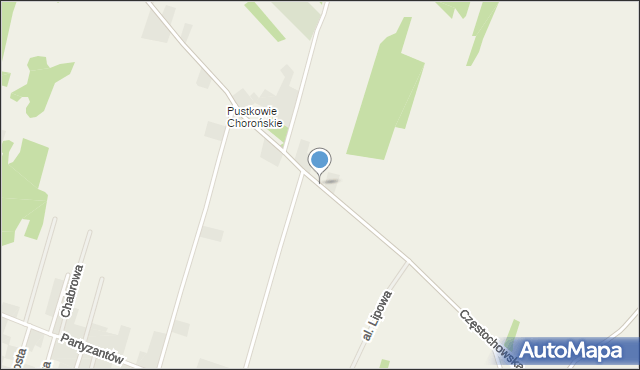 Choroń, Częstochowska, mapa Choroń