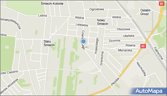 Ciechanów, Czarnieckiego Stefana, hetm., mapa Ciechanów