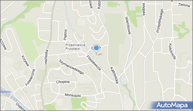 Cieszyn, Czytelni Ludowej, mapa Cieszyna