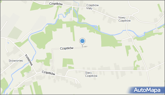 Cząstków gmina Nowa Słupia, Cząstków, mapa Cząstków gmina Nowa Słupia