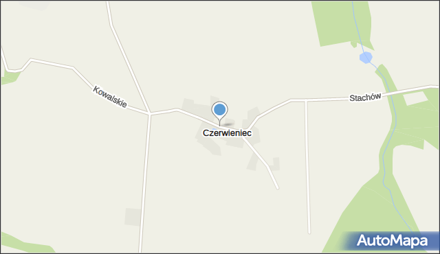 Czerwieniec gmina Kondratowice, Czerwieniec, mapa Czerwieniec gmina Kondratowice