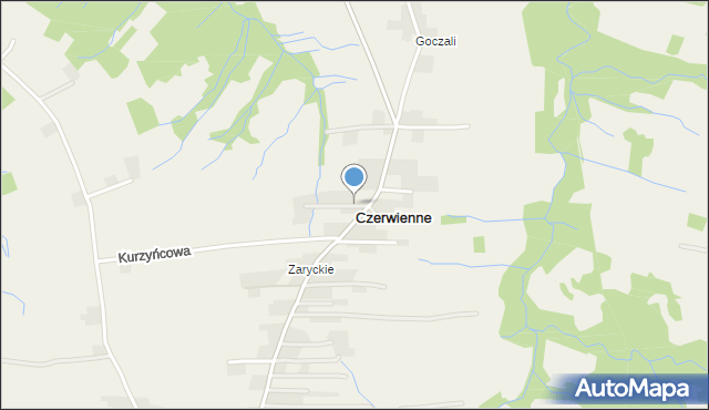Czerwienne, Czerwienne, mapa Czerwienne