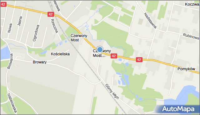 Czerwony Most, Czerwony Most, mapa Czerwony Most