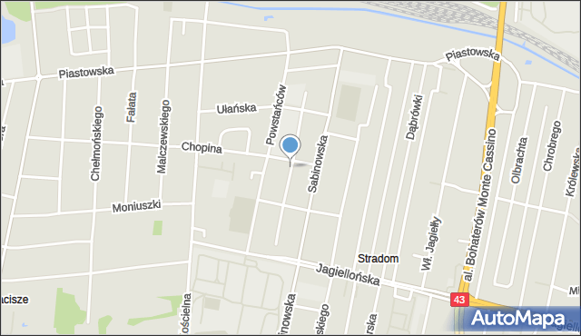 Częstochowa, Czołgistów, mapa Częstochowy