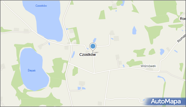 Czostków gmina Filipów, Czostków, mapa Czostków gmina Filipów