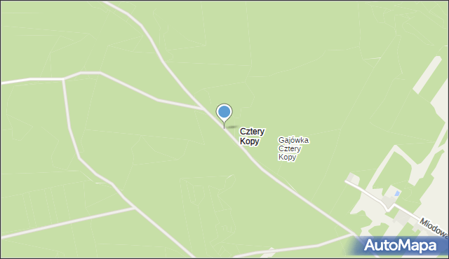 Cztery Kopy gmina Herby, Cztery Kopy, mapa Cztery Kopy gmina Herby