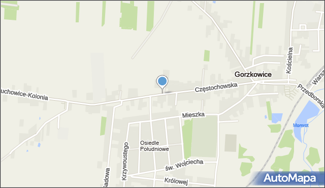 Gorzkowice, Częstochowska, mapa Gorzkowice