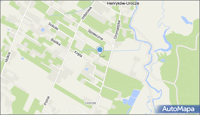 Henryków-Urocze, Czerwonych Dębów, mapa Henryków-Urocze