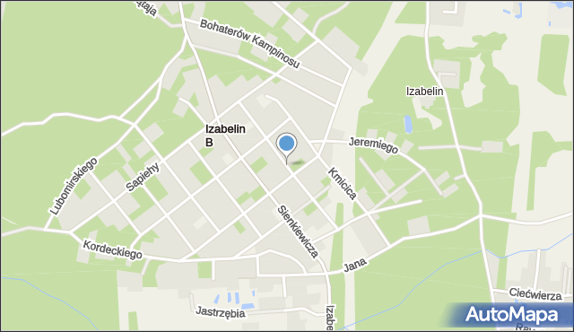 Izabelin B, Czarnieckiego Stefana, hetm., mapa Izabelin B