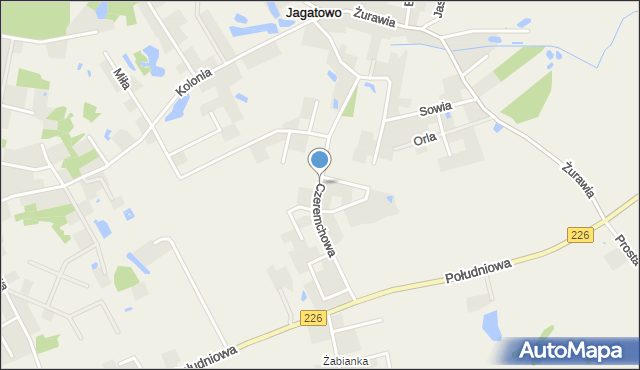 Jagatowo, Czeremchowa, mapa Jagatowo