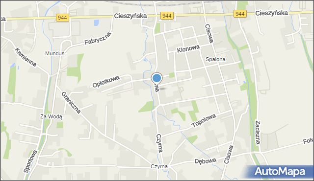 Jasienica powiat bielski, Czyrna, mapa Jasienica powiat bielski